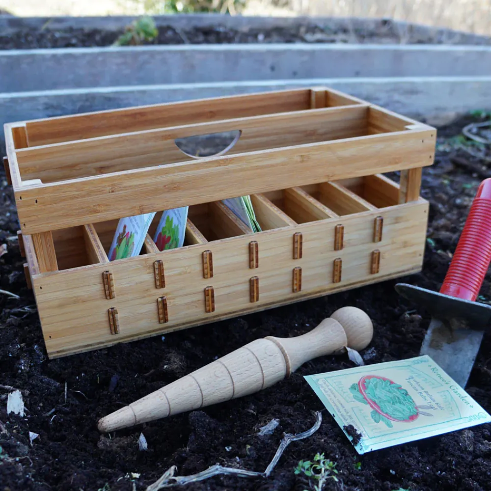 Garrett Wade Bamboo Tool Tote and Seed Organizer Sale