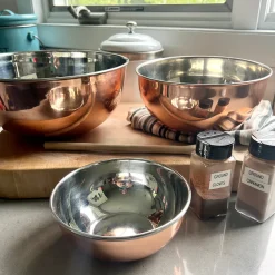 Garrett Wade 3 Beautiful Steel Lined Copper Bowls Sale