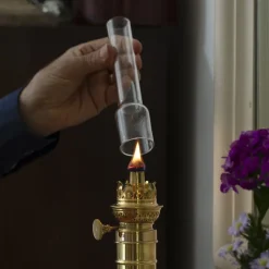 garrett-wade Brass Column Oil Lamp New