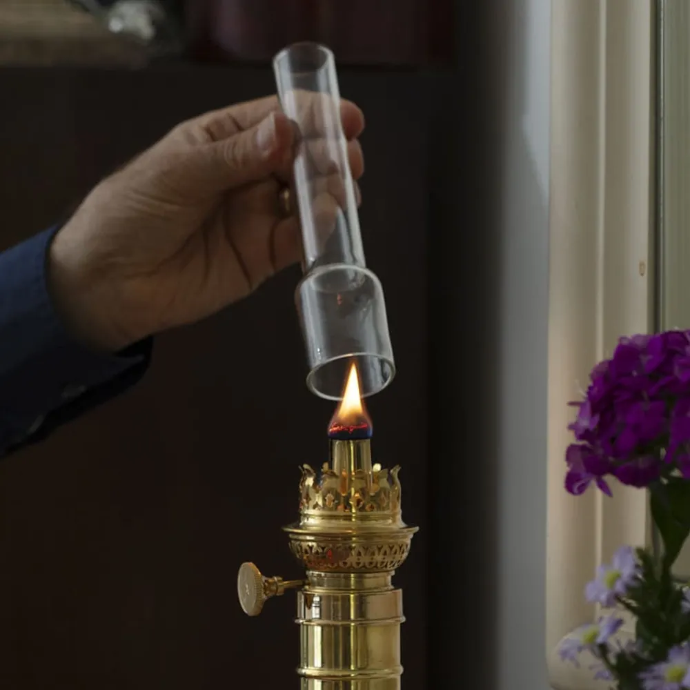 garrett-wade Brass Column Oil Lamp New