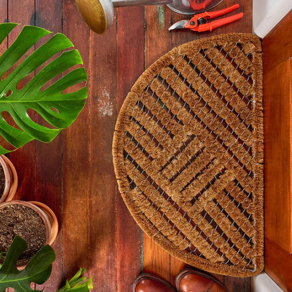 garrett-wade Coir and Stainless Steel Half-Round Spiral Doormat