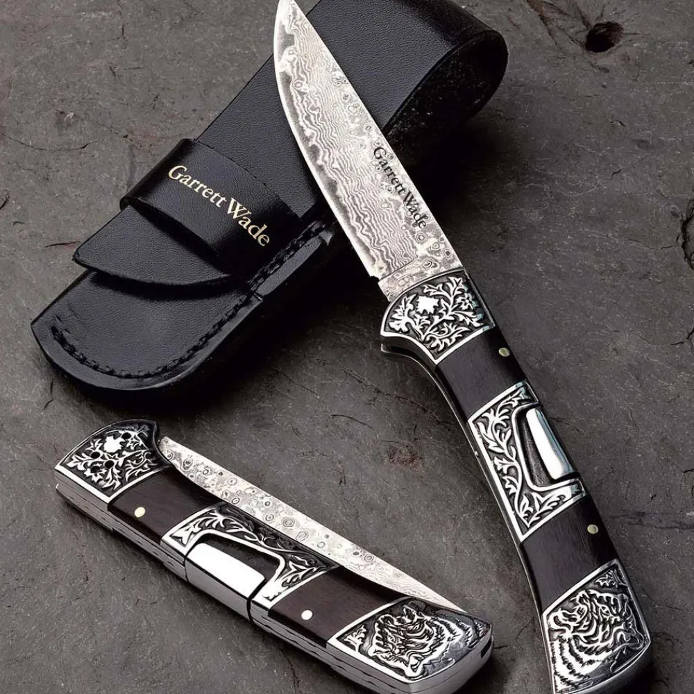 Garrett Wade Damascus Blade Folding Knife