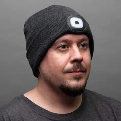 garrett-wade Dark Gray Winter Beanie with a Built in Rechargeable LED Light Online