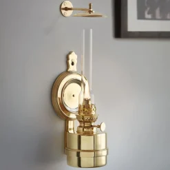 garrett-wade Extra Bright Oil Lamp with Wall Hanger & Smoke Stopper New