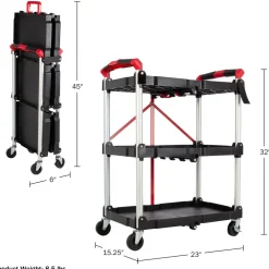 garrett-wade Folding Cart (50lb Capacity Per Shelf) Hot