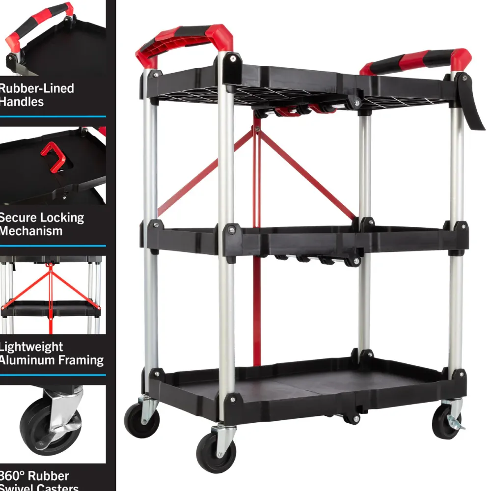 garrett-wade Folding Cart (50lb Capacity Per Shelf) Hot
