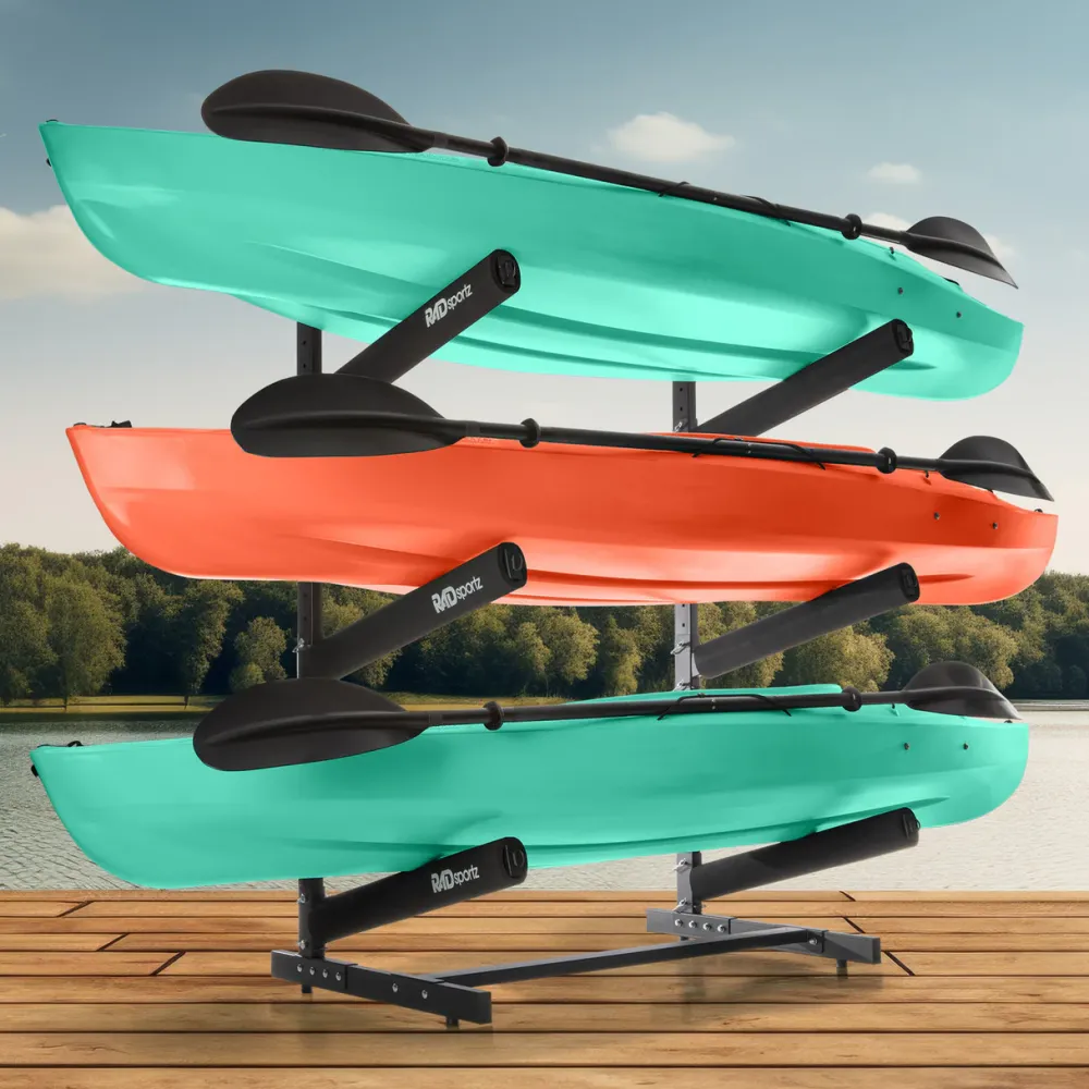 garrett-wade Freestanding Outdoor 3-Level Kayak and Canoe Rack Best