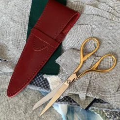 Garrett Wade 6” Gilded Sewing Scissors with French Leather Case