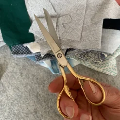 Garrett Wade 6” Gilded Sewing Scissors with French Leather Case