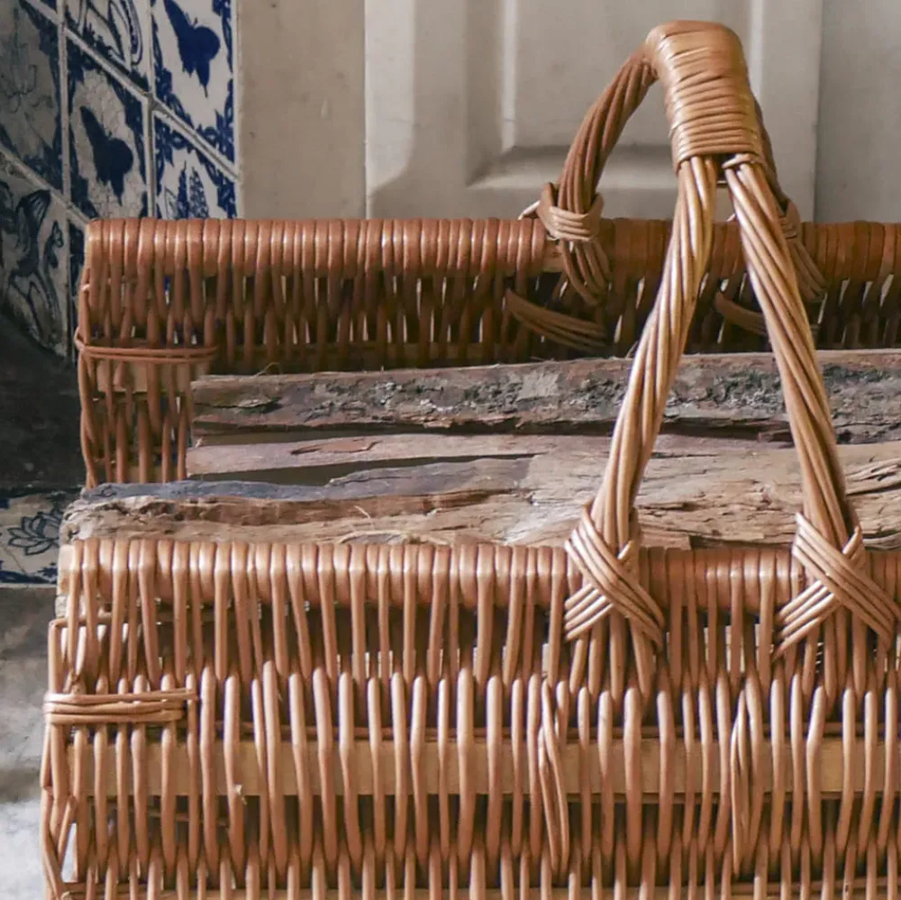 garrett-wade Handwoven Wicker Fireplace Basket
