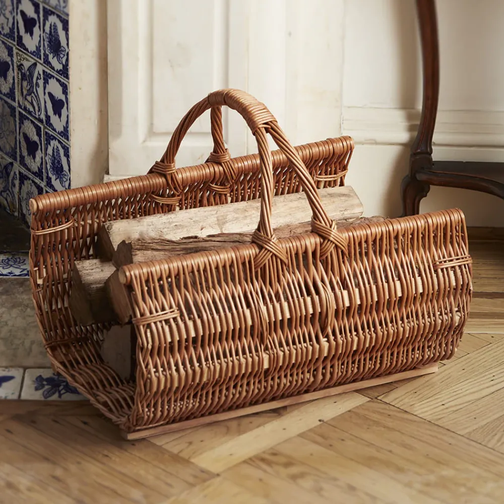 garrett-wade Handwoven Wicker Fireplace Basket