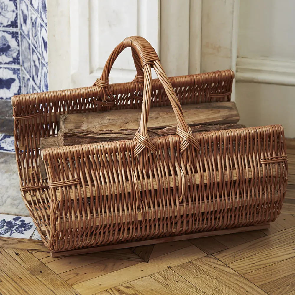 garrett-wade Handwoven Wicker Fireplace Basket