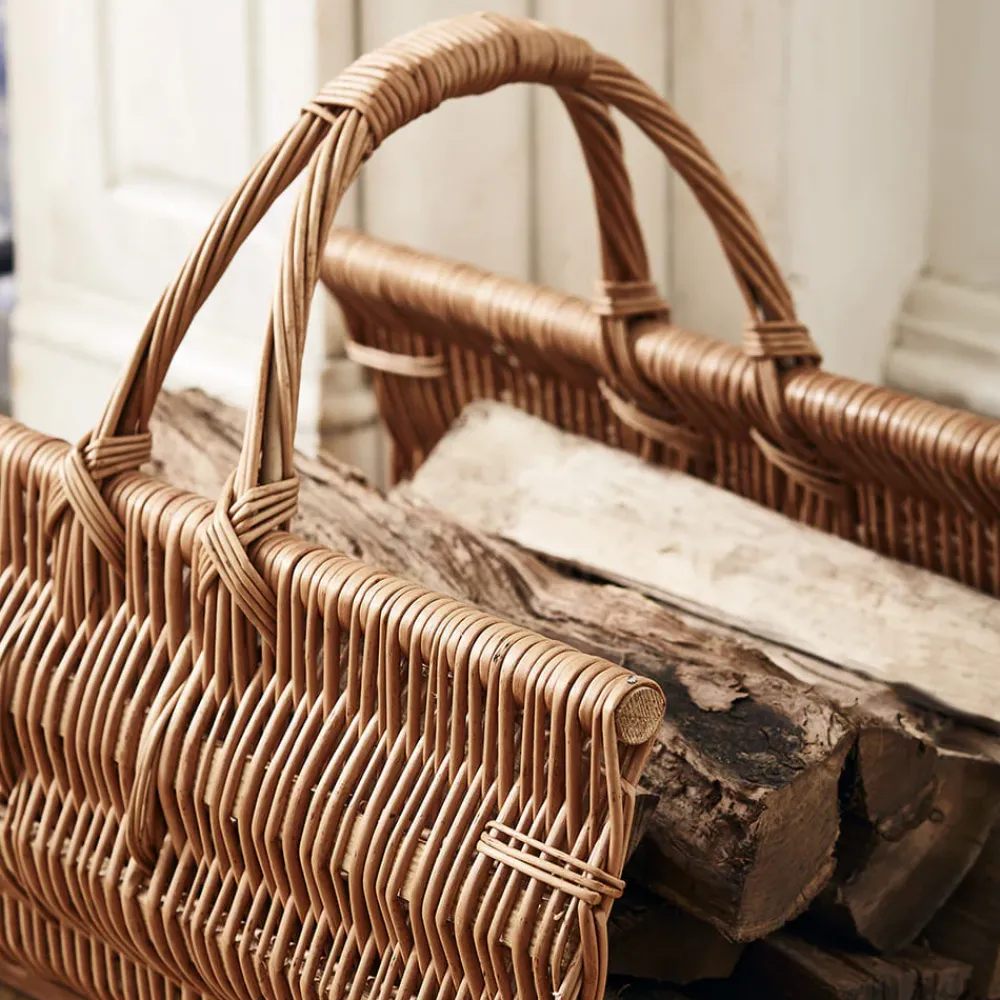 garrett-wade Handwoven Wicker Fireplace Basket