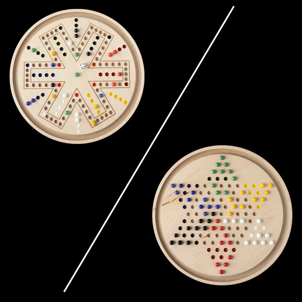 Garrett Wade 2-in-1 Handcrafted Aggravation / Chinese Checkers Game