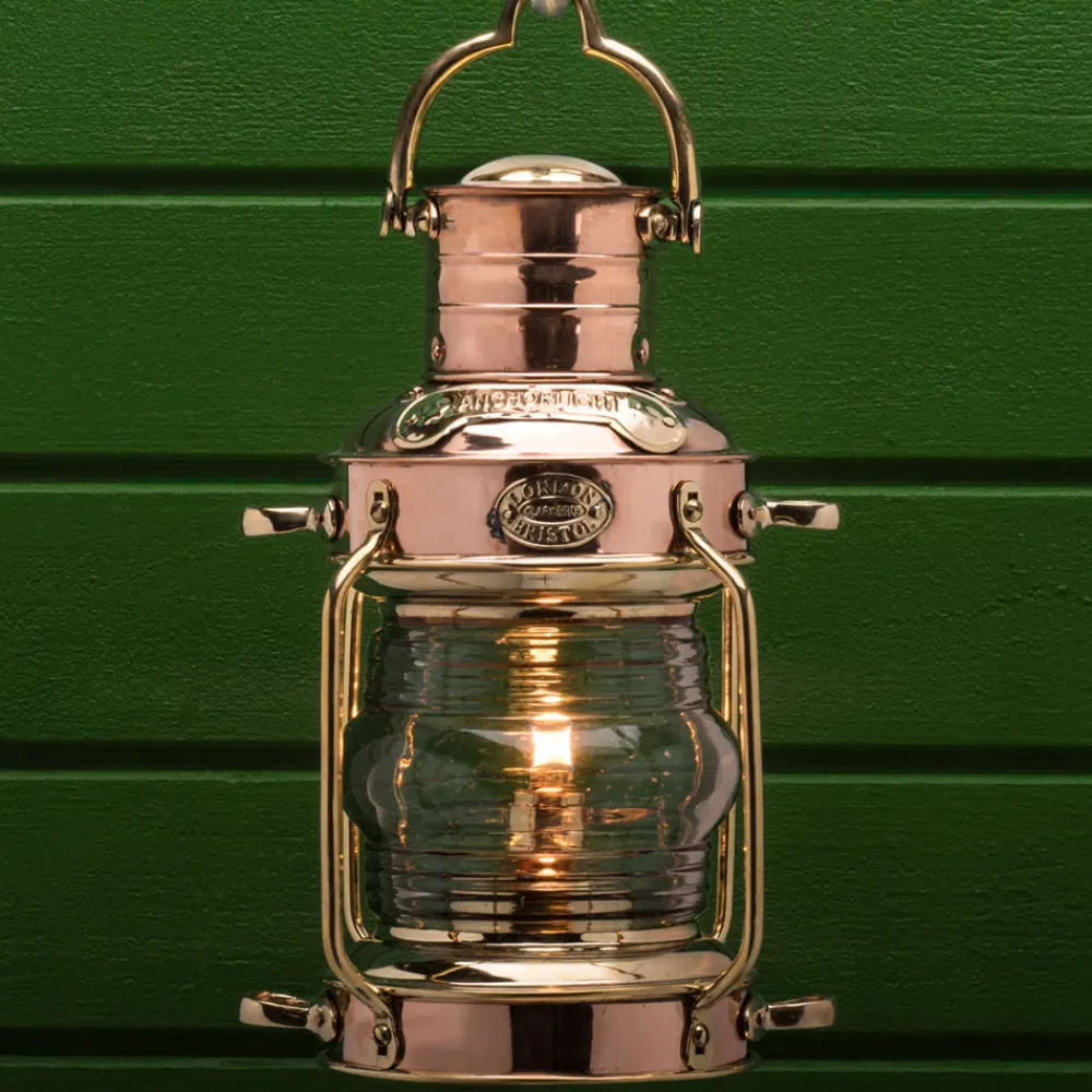 garrett-wade Large Copper & Brass Anchor Oil Lamp Hot