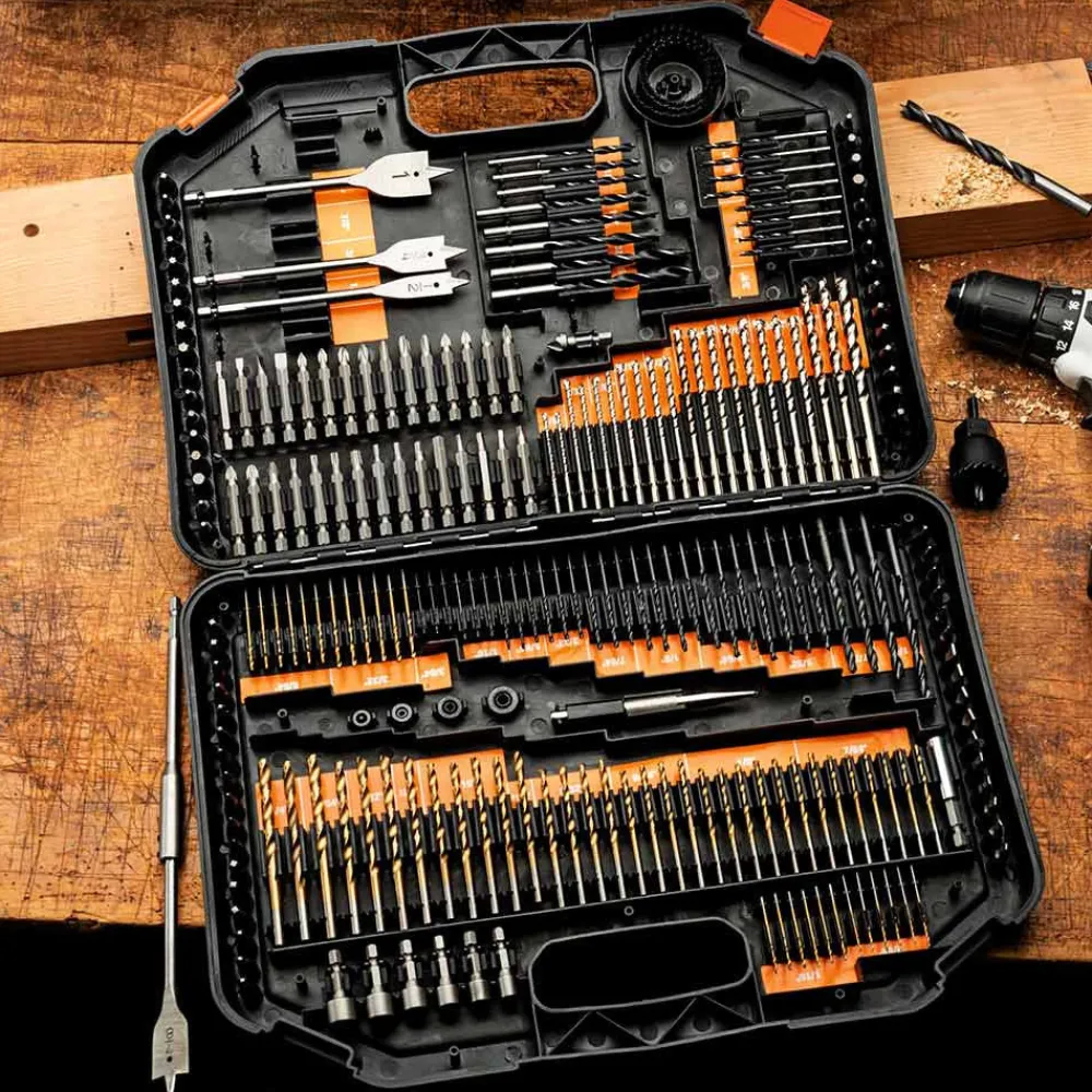 garrett-wade 246 Piece Set Drill Bits & Drivers New