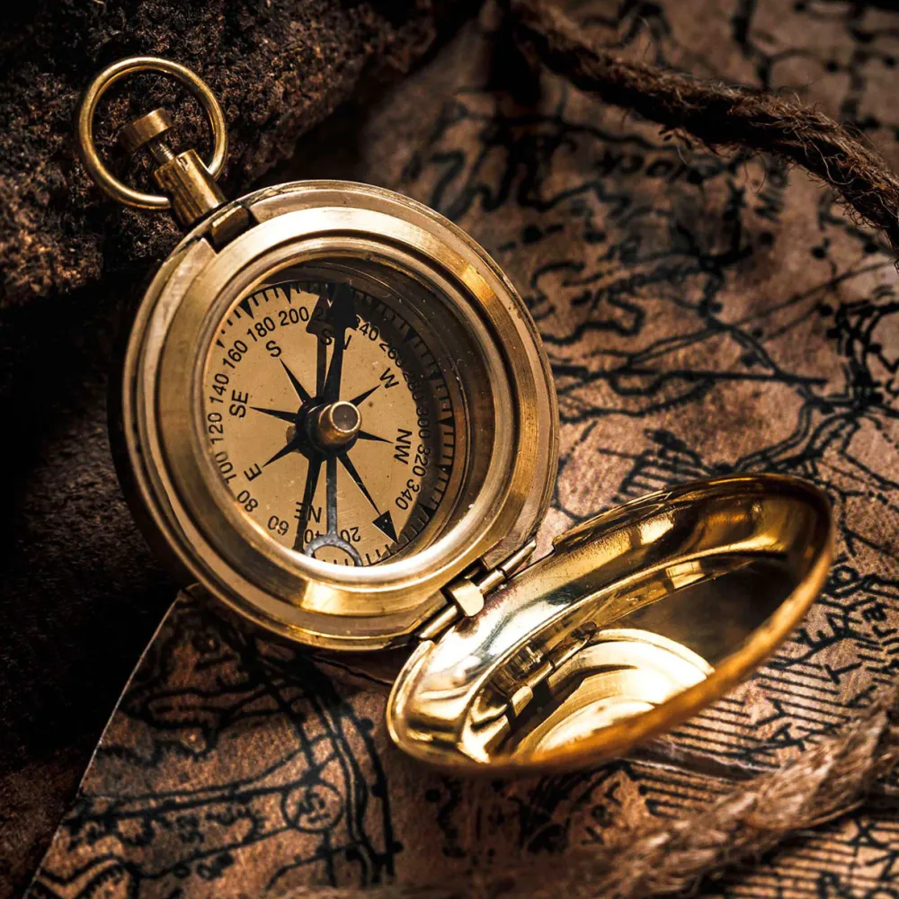 garrett-wade Push-Button Brass Compass Online