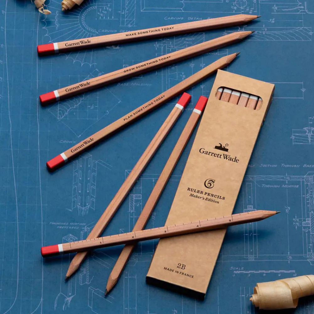 Garrett Wade Set of Six Ruler Pencils Hot