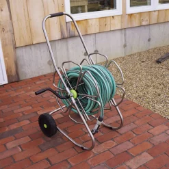 Garrett Wade Stainless Steel Mobile Garden Hose Reel New