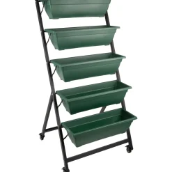garrett-wade 5-Tier Vertical Planter with Wheels Hunter Green Hot