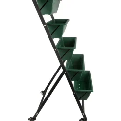 garrett-wade 5-Tier Vertical Planter with Wheels Hunter Green Hot