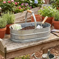Garrett Wade Wood Handled Oval Plant Container Sale