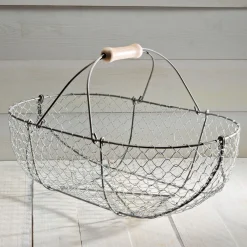 garrett-wade Woven Galvanized Basket Pair Outlet